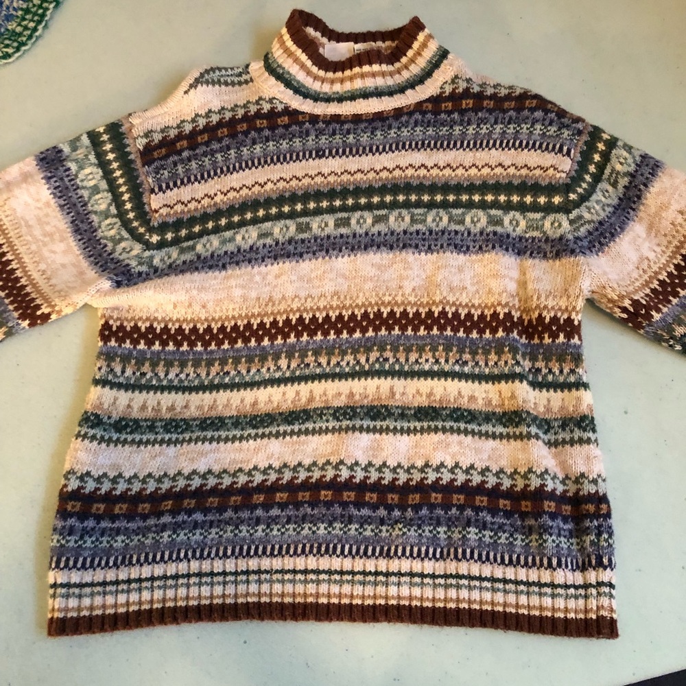 Stripped winter turtleneck sweater